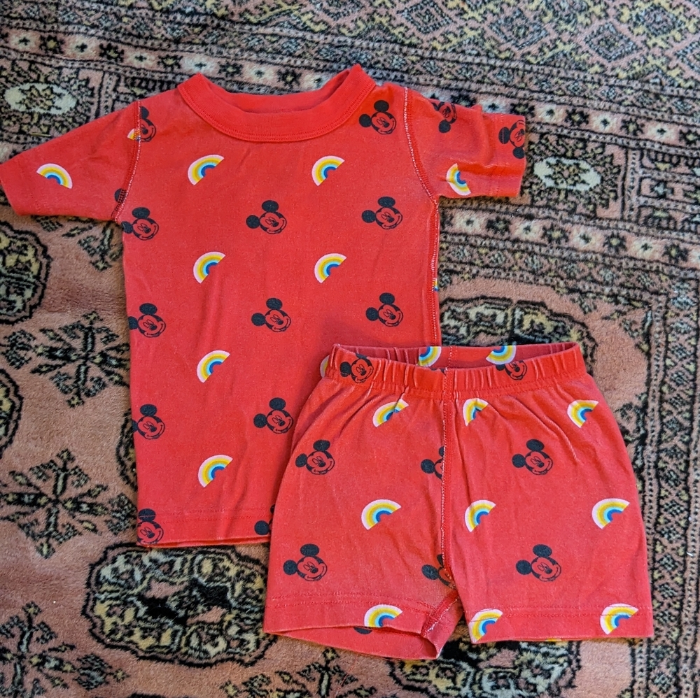 Hanna Andersson Short John Pajama Set, Size 90/3 DISNEY, MICKEY MOUSE